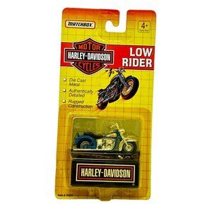 NWB 1992 Matchbox Harley Davidson Low Rider Motorcycle Die Cast Metal Blue 76245